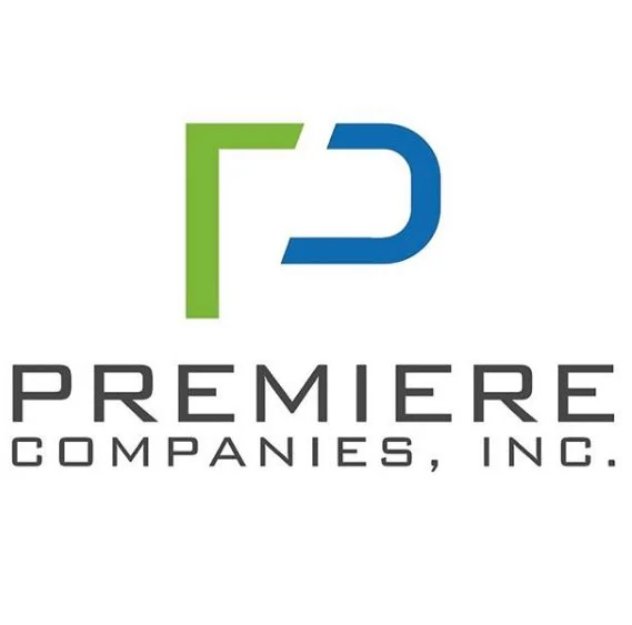 Blue and green Premiere Companies logo